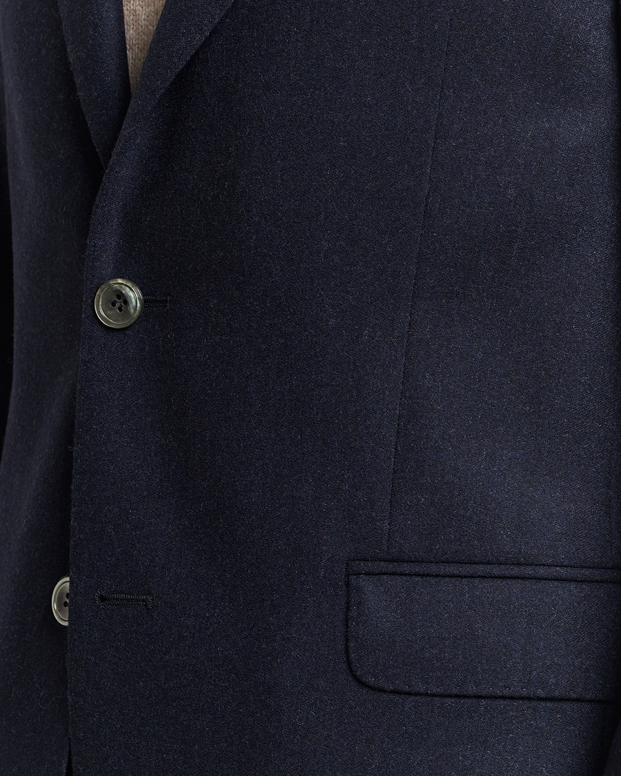 Homme | Blazers | Oscar Jacobson | Ego Wool Flannel Blazer Navy Melange