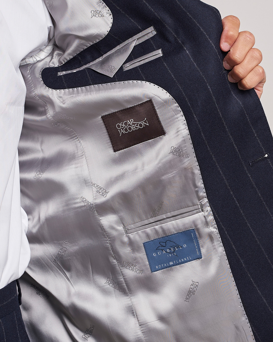 Homme | Costumes | Oscar Jacobson | Fogerty Denz Pinstripe Wool Suit Navy