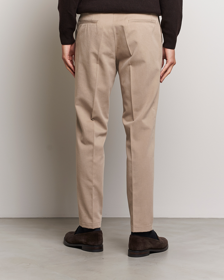 Homme | Pantalons | Oscar Jacobson | Delon Brushed Cotton Trousers Beige