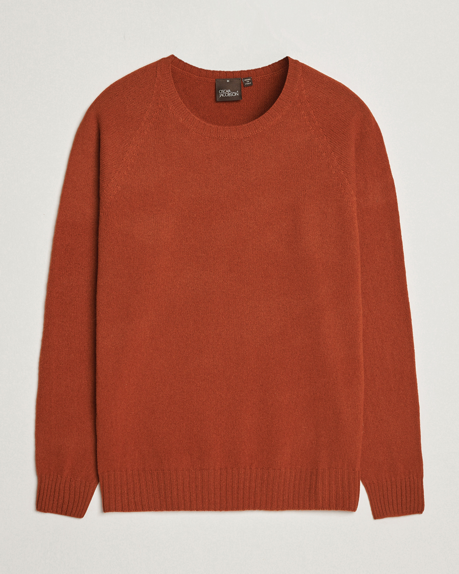 Homme | Pulls Et Tricots | Oscar Jacobson | Kendal Raglan Wool Crewneck Orange