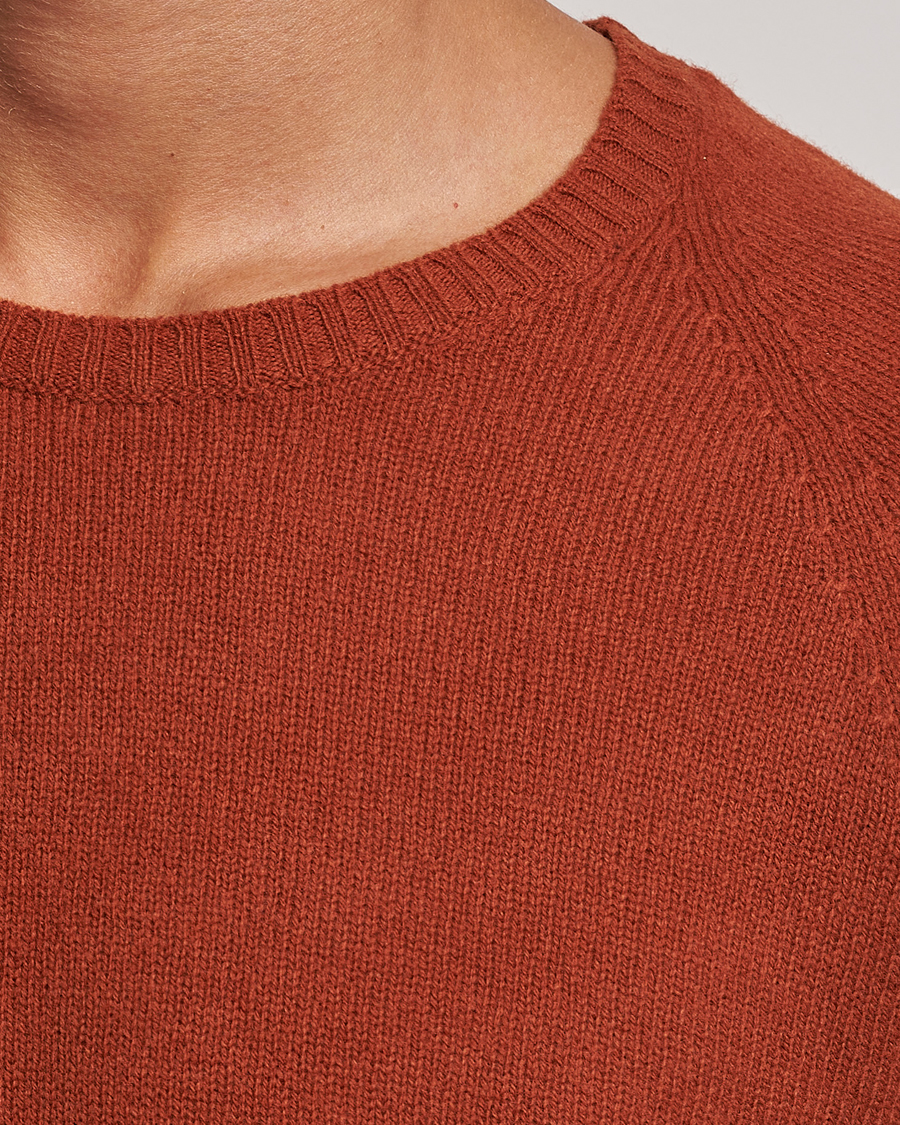 Homme | Pulls Et Tricots | Oscar Jacobson | Kendal Raglan Wool Crewneck Orange