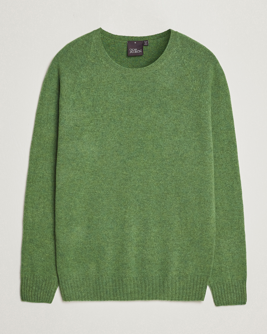 Homme | Pulls Et Tricots | Oscar Jacobson | Kendal Raglan Wool Crewneck Green