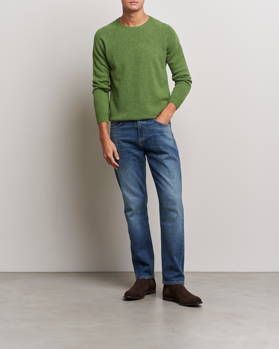 Homme | Pulls Et Tricots | Oscar Jacobson | Kendal Raglan Wool Crewneck Green