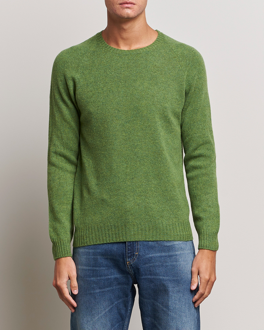 Homme | Pulls Et Tricots | Oscar Jacobson | Kendal Raglan Wool Crewneck Green