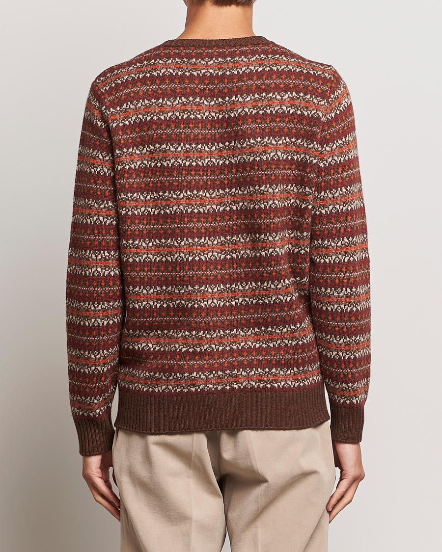 Homme | Pulls Et Tricots | Oscar Jacobson | Pete Fairisle Wool/Cashmere Crewneck Red