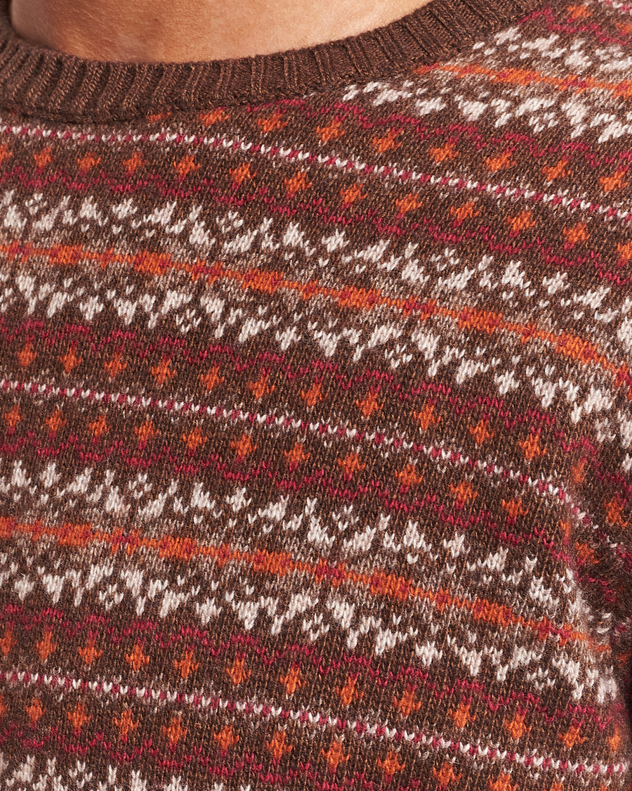 Homme | Pulls Et Tricots | Oscar Jacobson | Pete Fairisle Wool/Cashmere Crewneck Red