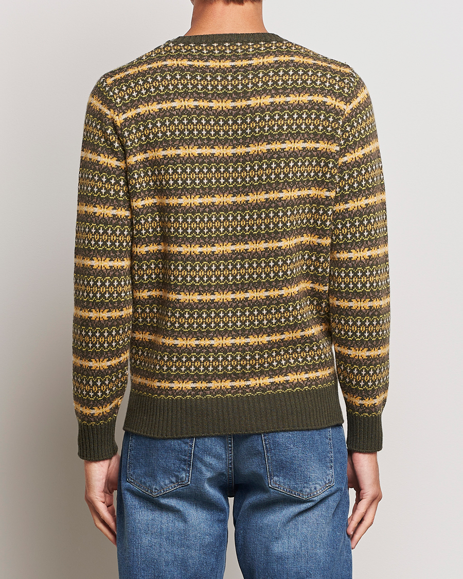 Homme | Pulls Et Tricots | Oscar Jacobson | Pete Fairisle Wool/Cashmere Crewneck Green
