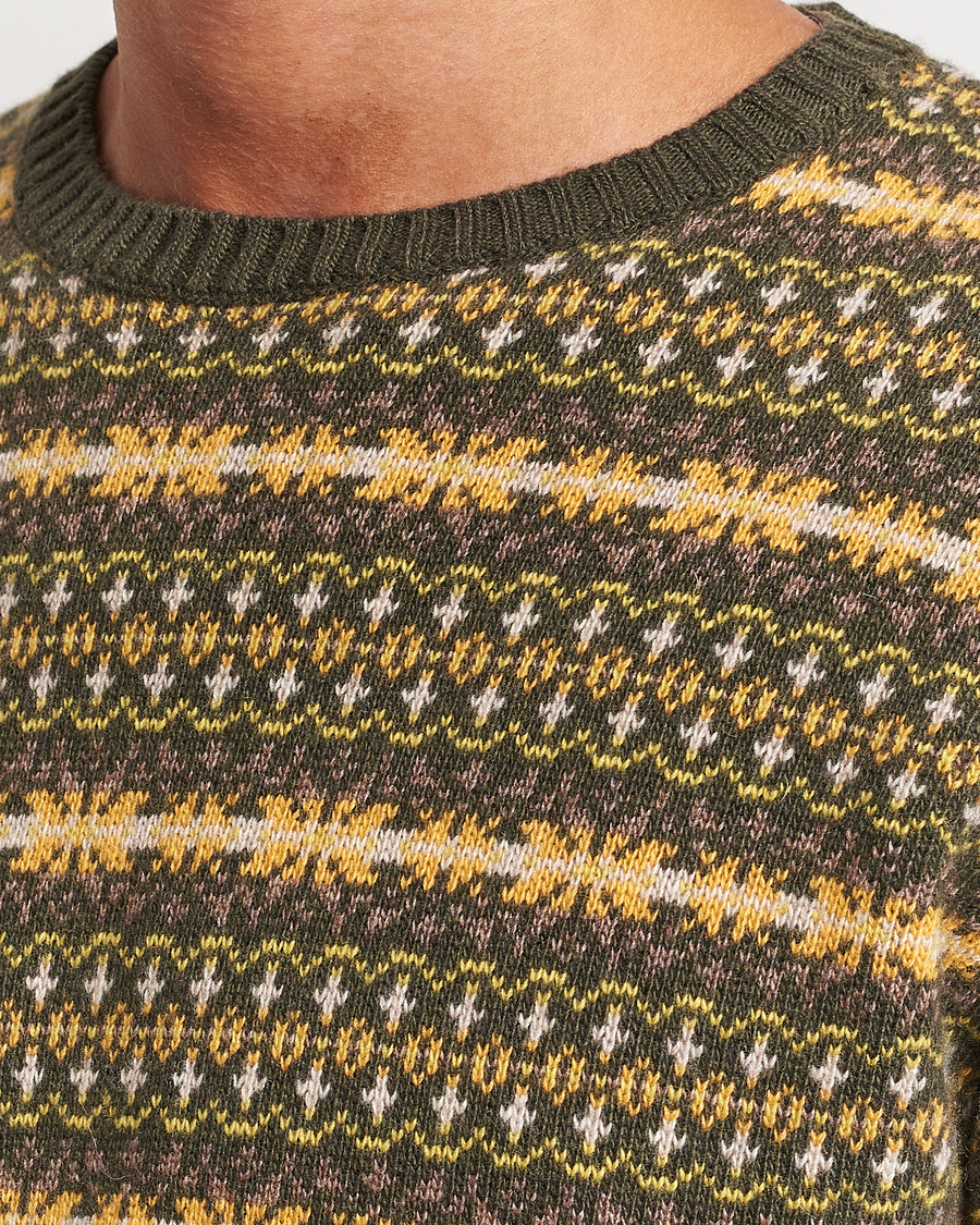 Homme | Pulls Et Tricots | Oscar Jacobson | Pete Fairisle Wool/Cashmere Crewneck Green