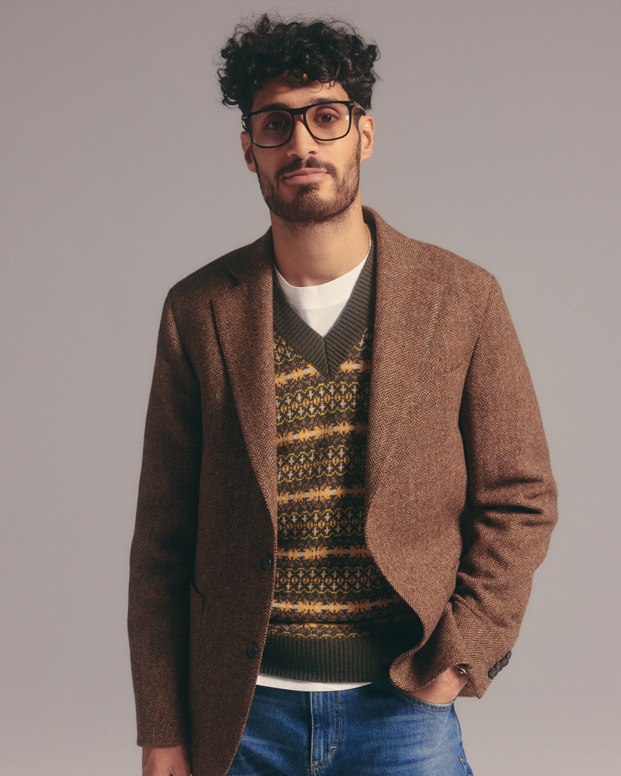 Homme | Pulls Et Tricots | Oscar Jacobson | Lucas Fairisle Wool/Cashmere Vest Green