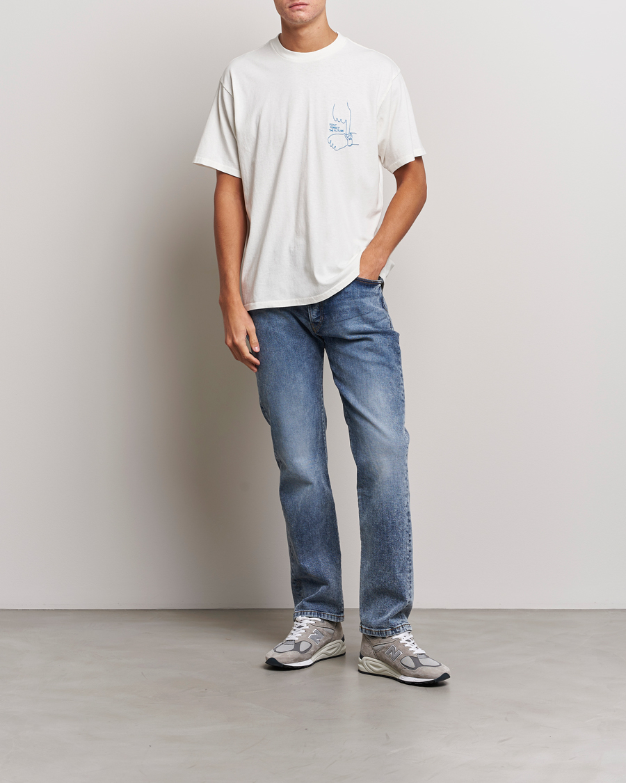 Homme | T-shirts | Nudie Jeans | Koffe Future Crew Neck T-Shirt Off White