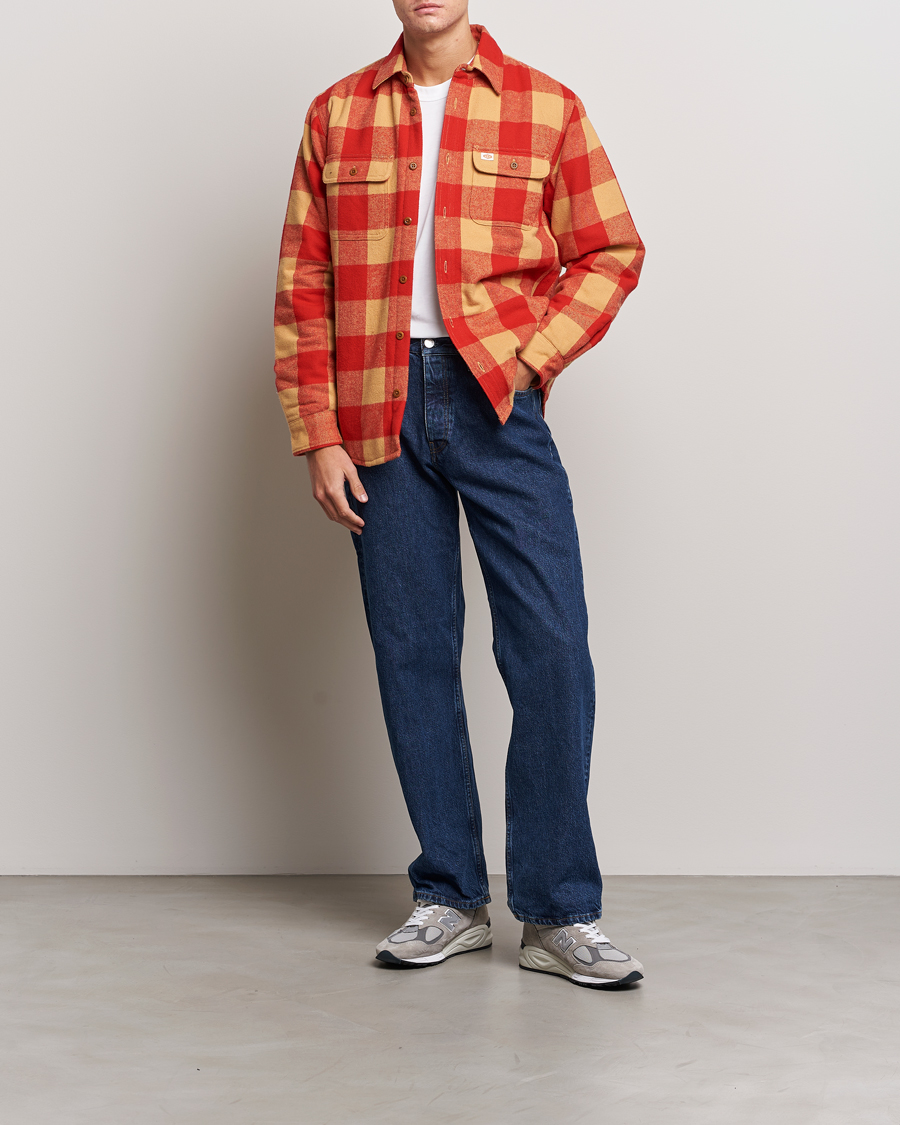 Homme | Manteaux Et Vestes | Nudie Jeans | Glenn Padded Checked Shirt Jacket Red