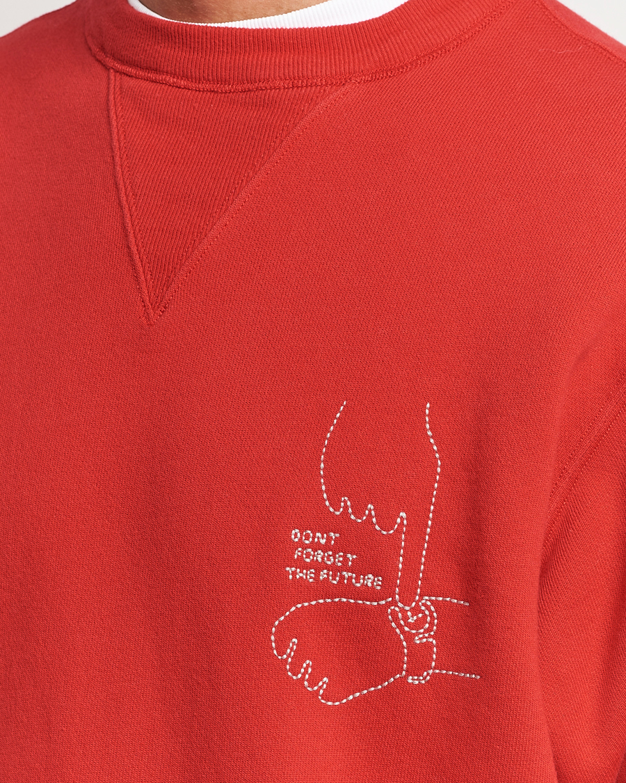 Homme | Pulls Et Tricots | Nudie Jeans | Lasse Future Crew Neck Sweatshirt Red Alert