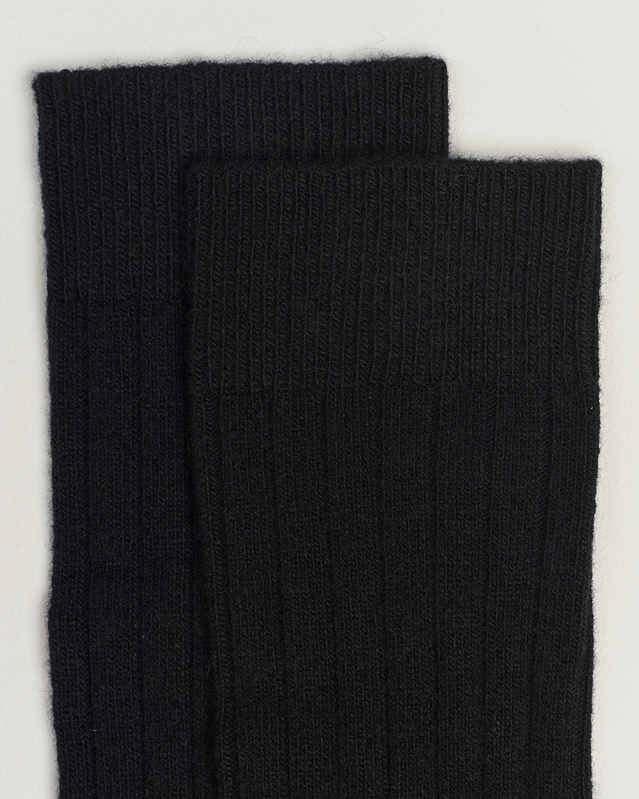 Homme |  | Bresciani | Wool/Cashmerer Ribbed Socks Black