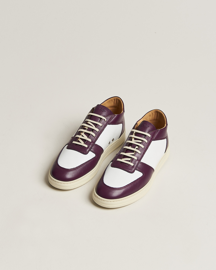 Homme | Baskets Blanches | CQP | Cingo Leather Sneaker Eggplant/White