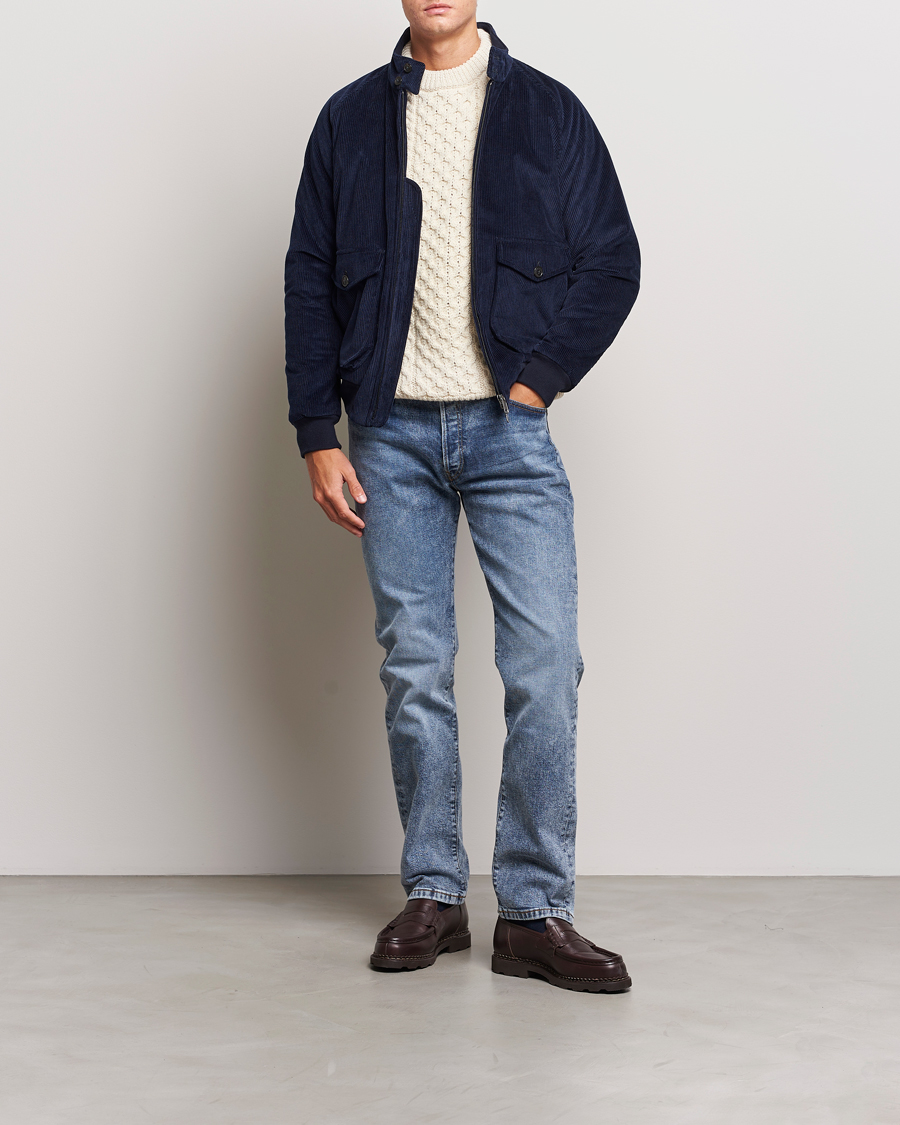 Homme | Manteaux Et Vestes | Baracuta | G9 Pocket Padded Cord Harrington Jacket Navy