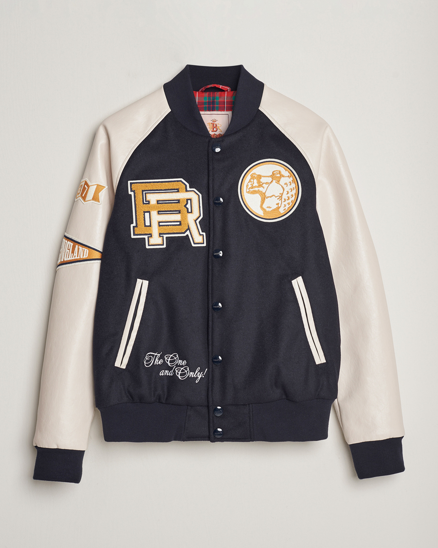 Homme | Manteaux Et Vestes | Baracuta | Wool Varsity Jacket Dark Navy