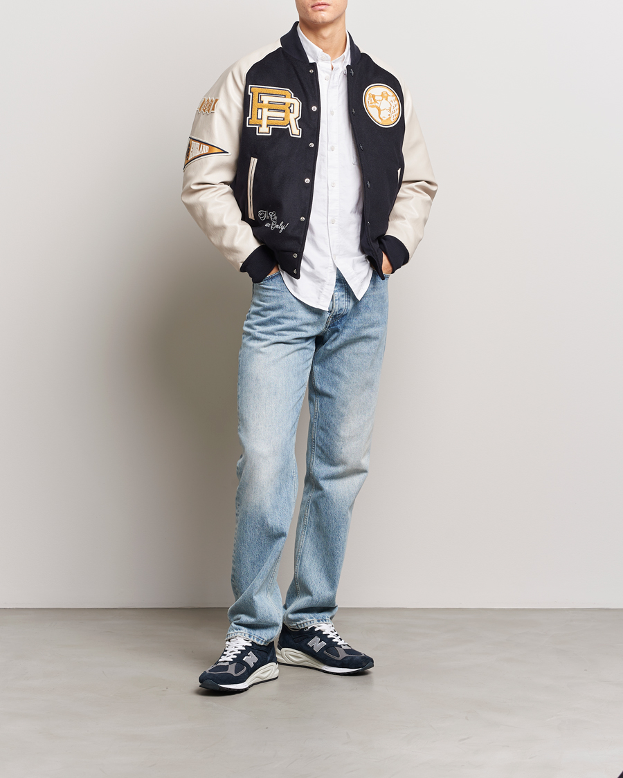 Homme | Manteaux Et Vestes | Baracuta | Wool Varsity Jacket Dark Navy