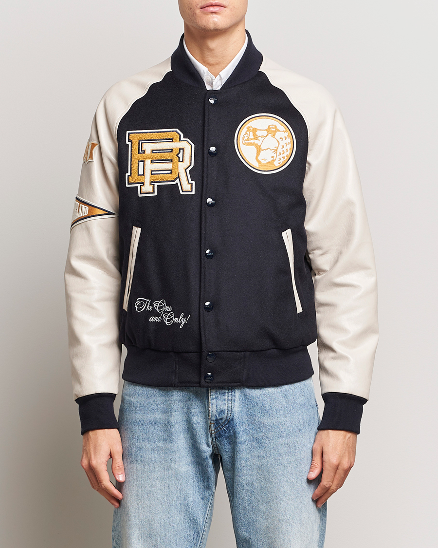 Homme | Manteaux Et Vestes | Baracuta | Wool Varsity Jacket Dark Navy