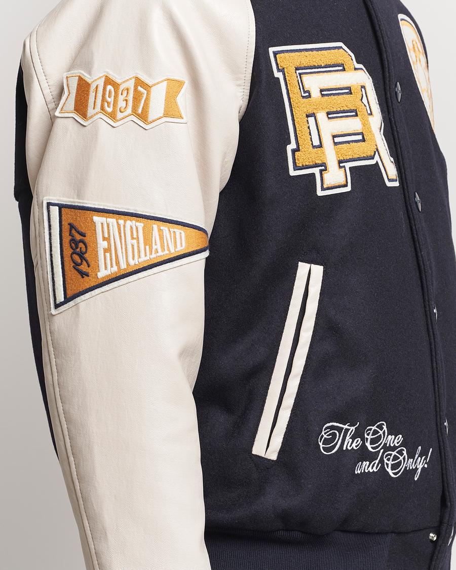 Homme | Manteaux Et Vestes | Baracuta | Wool Varsity Jacket Dark Navy