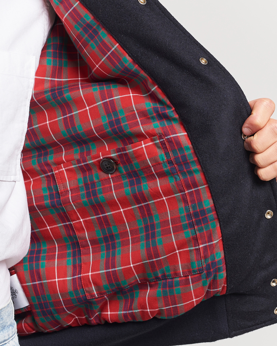 Homme | Manteaux Et Vestes | Baracuta | Wool Varsity Jacket Dark Navy