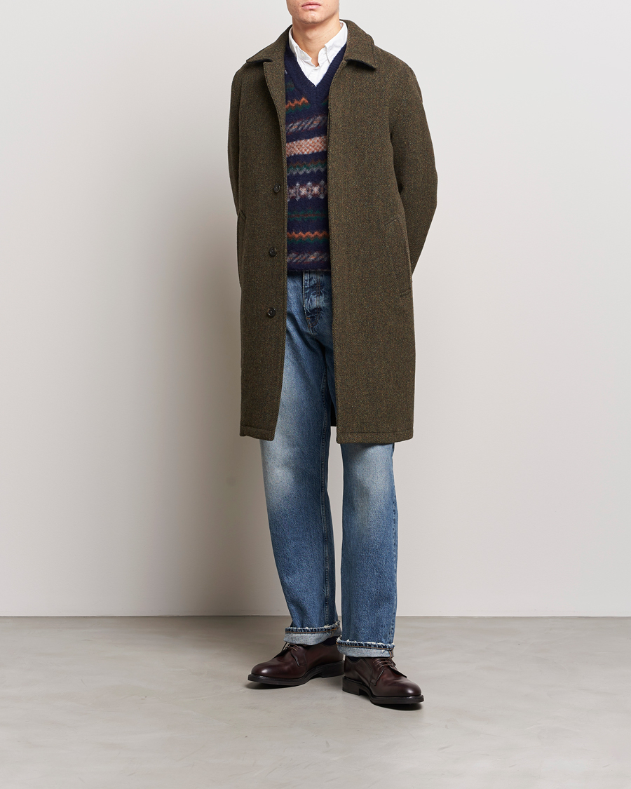 Homme | Manteaux Et Vestes | Baracuta | Paul Herringbone Wool Coat Bark