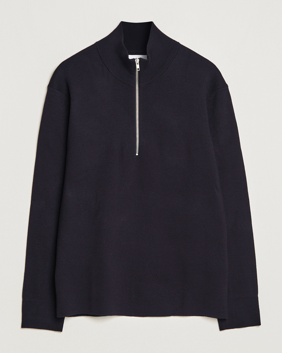 Homme | Pulls Et Tricots | NN07 | Harald Cotton/Modal Half Zip Navy Blue