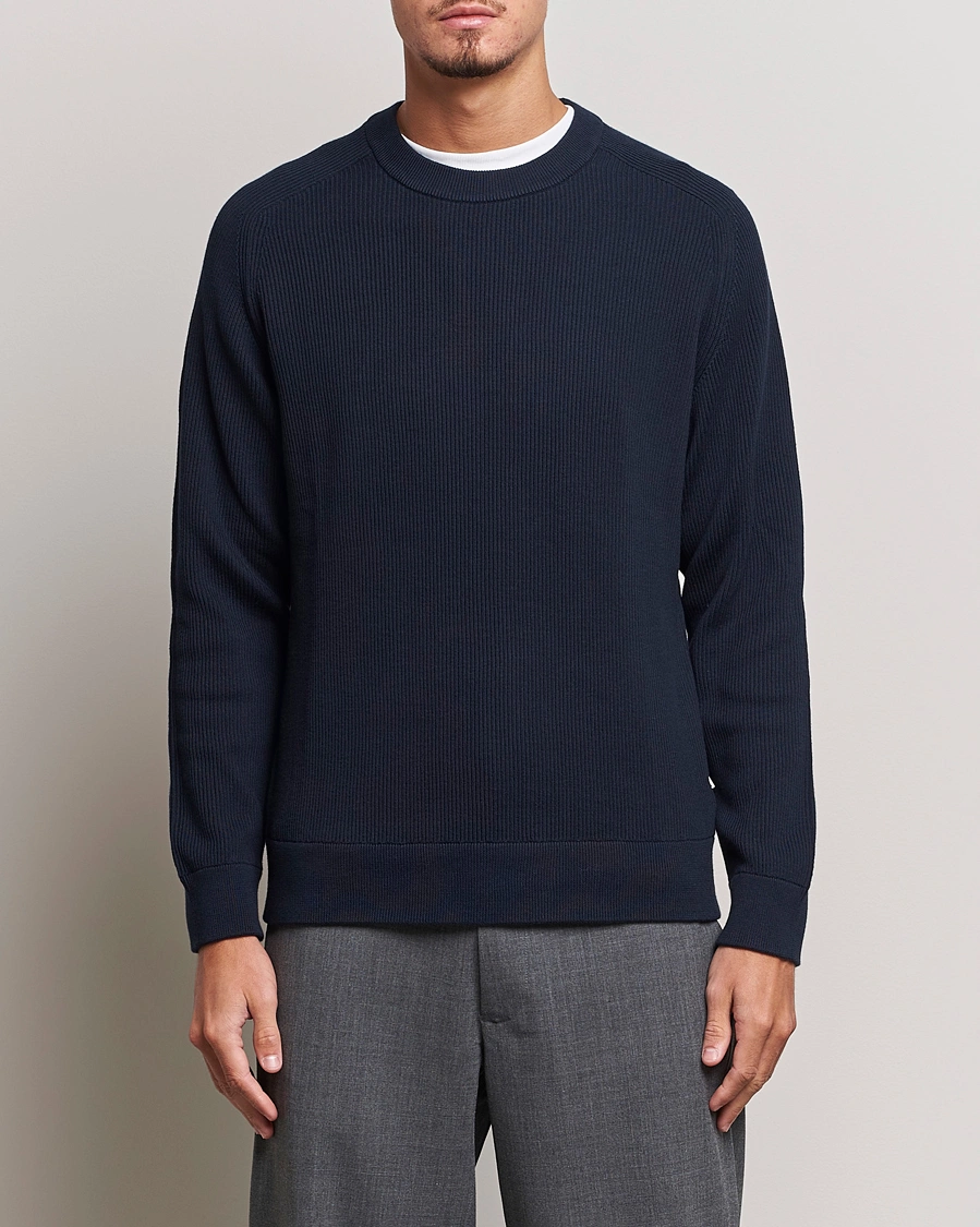 Homme | Pulls Tricotés | NN07 | Kevin Cotton Knitted Sweater Navy Blue