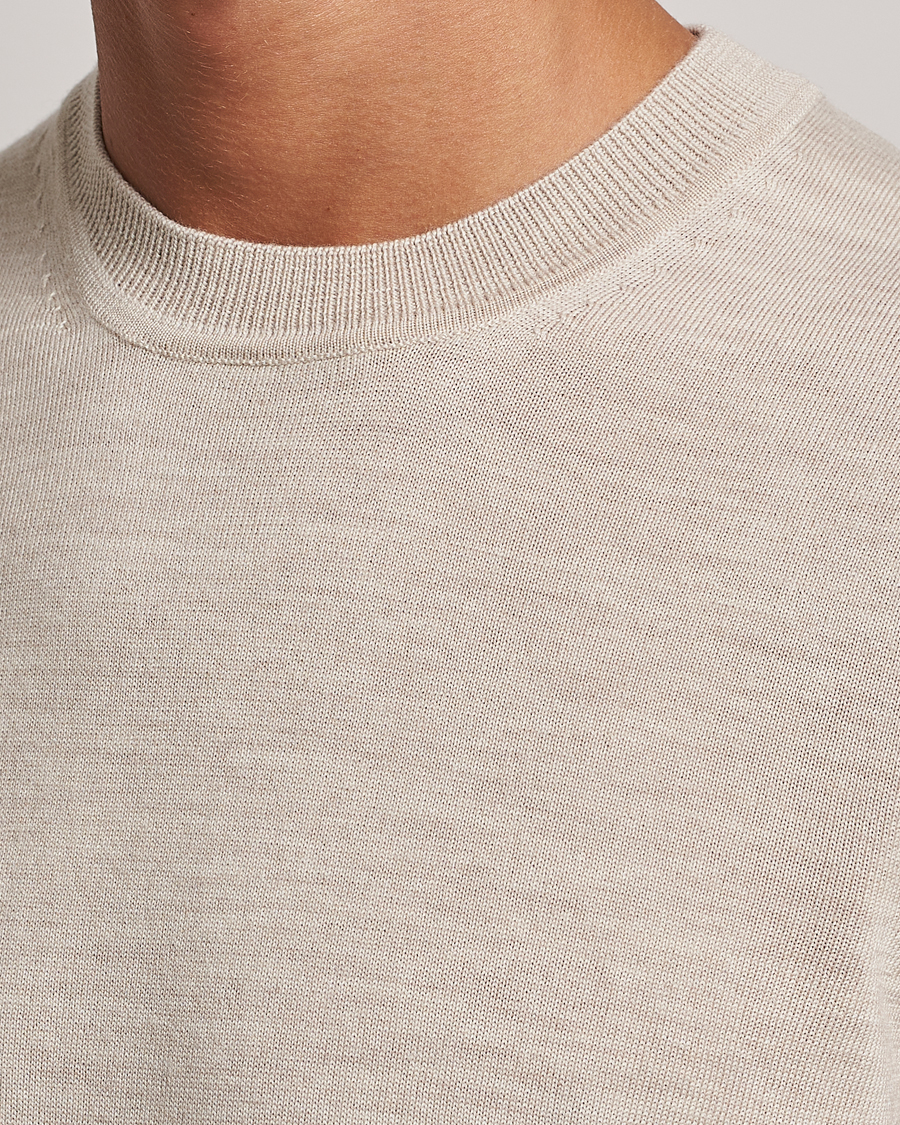 Homme | Pulls Et Tricots | NN07 | Ted Merino Crew Neck Pullover Light Khaki Melange