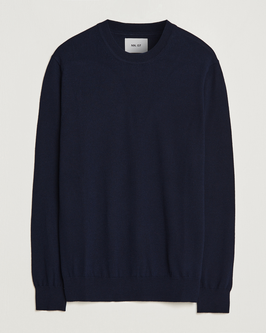Homme | Pulls Et Tricots | NN07 | Ted Merino Crew Neck Pullover Navy Blue