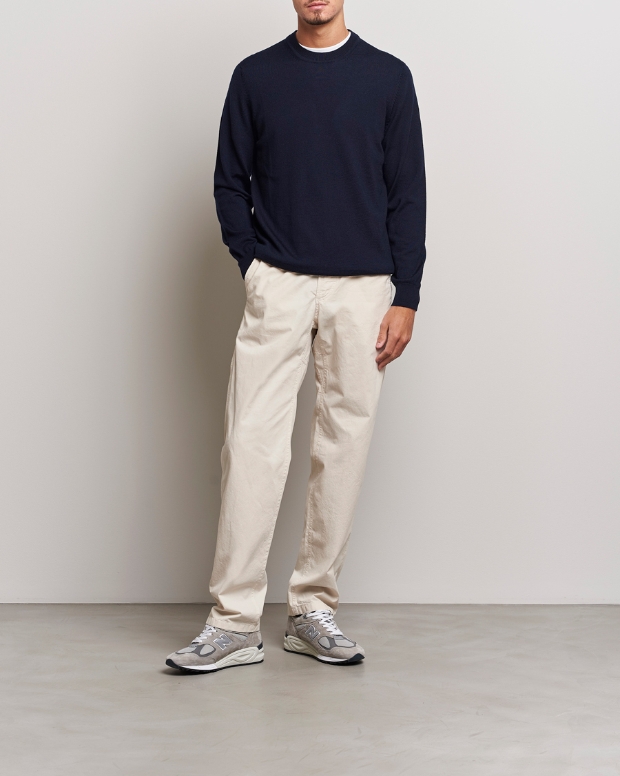 Homme | Pulls Et Tricots | NN07 | Ted Merino Crew Neck Pullover Navy Blue