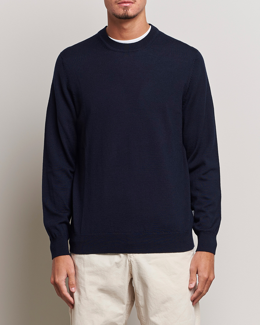 Homme | Pulls Et Tricots | NN07 | Ted Merino Crew Neck Pullover Navy Blue