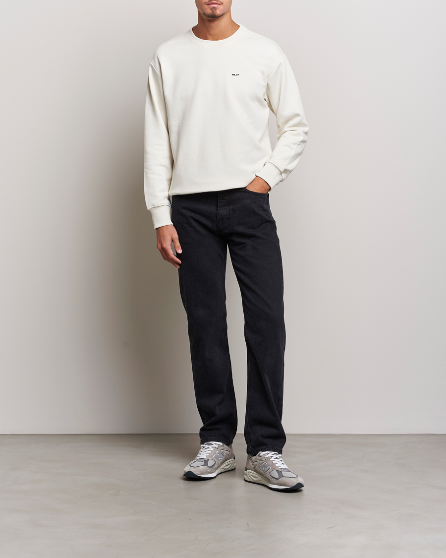 Homme | Pulls Et Tricots | NN07 | Briggs Logo Crew Neck Sweatshirt Off White