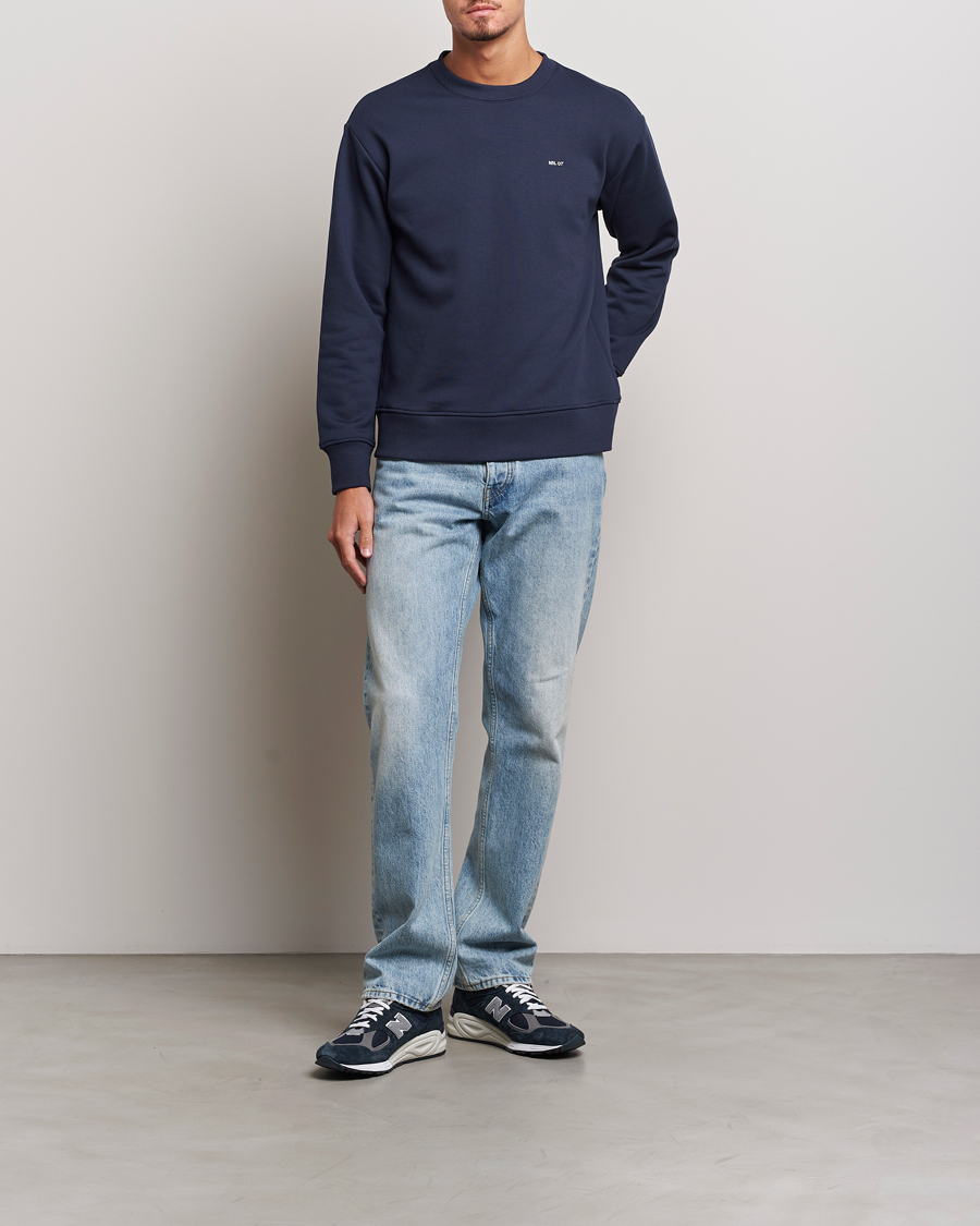Homme | Pulls Et Tricots | NN07 | Briggs Logo Crew Neck Sweatshirt Navy Blue