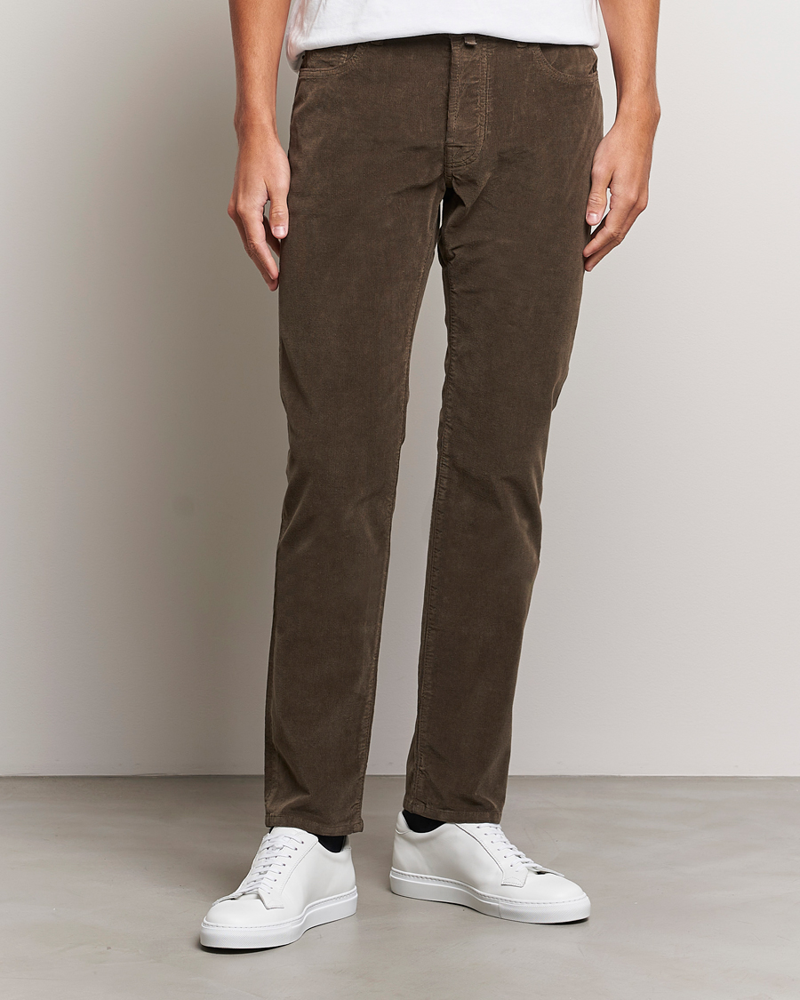 Homme | Pantalons | Jacob Cohën | Bard 5-Pocket Corduroy Trousers Brown