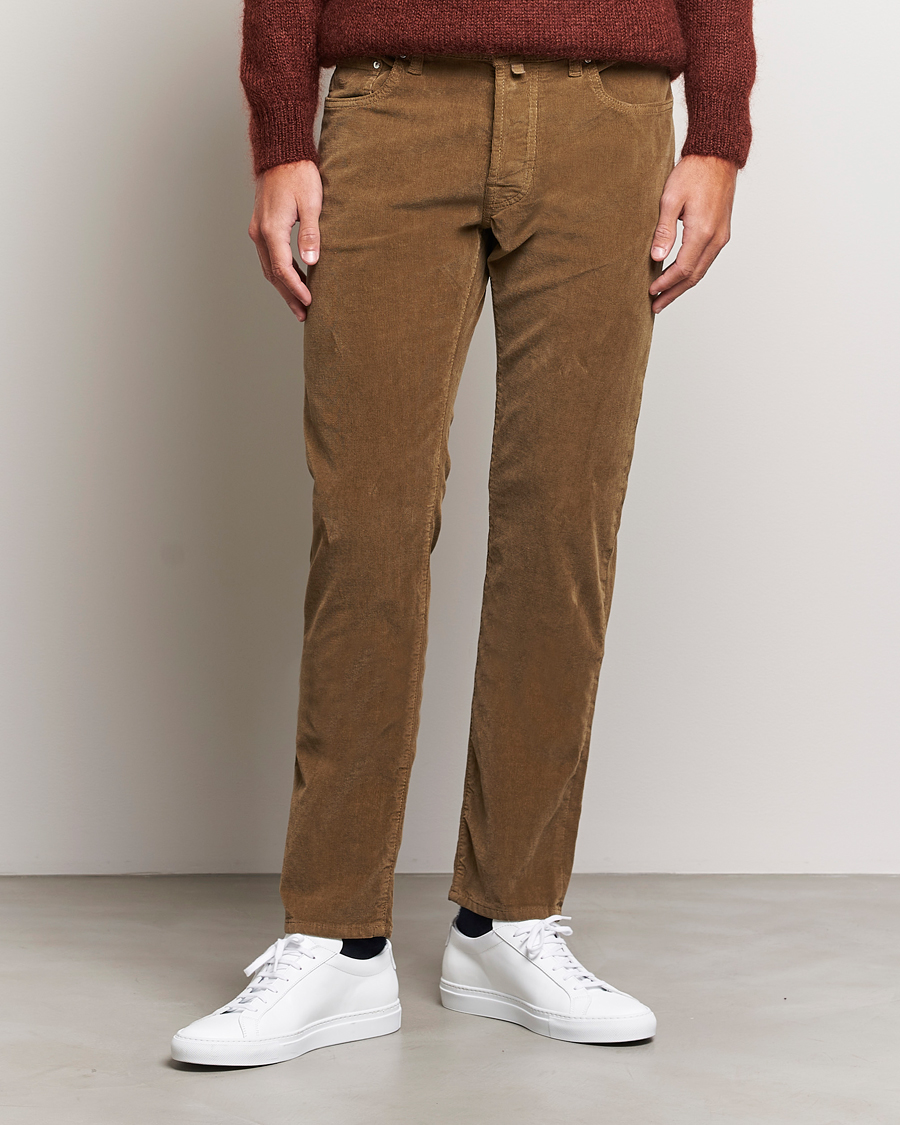Homme | Pantalons | Jacob Cohën | Bard 5-Pocket Corduroy Trousers Olive