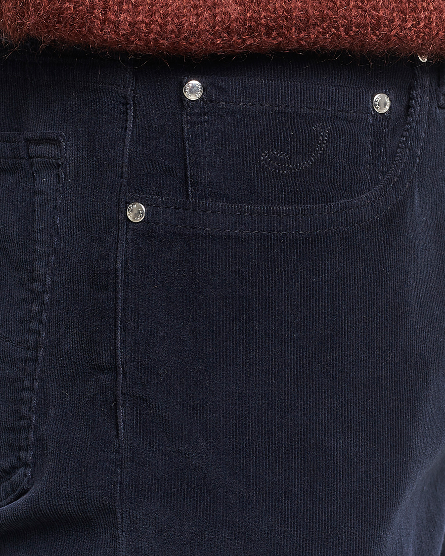 Homme | Pantalons | Jacob Cohën | Bard 5-Pocket Corduroy Trousers Navy