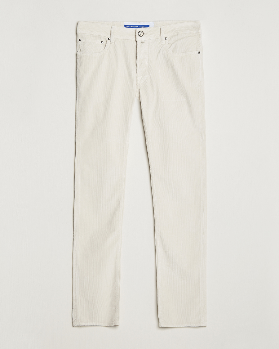 Homme | Pantalons | Jacob Cohën | Bard 5-Pocket Medium Corduroy Trousers Off White