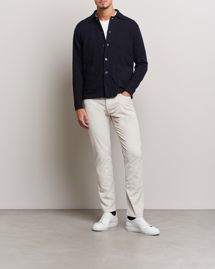 Homme | Pantalons | Jacob Cohën | Bard 5-Pocket Medium Corduroy Trousers Off White