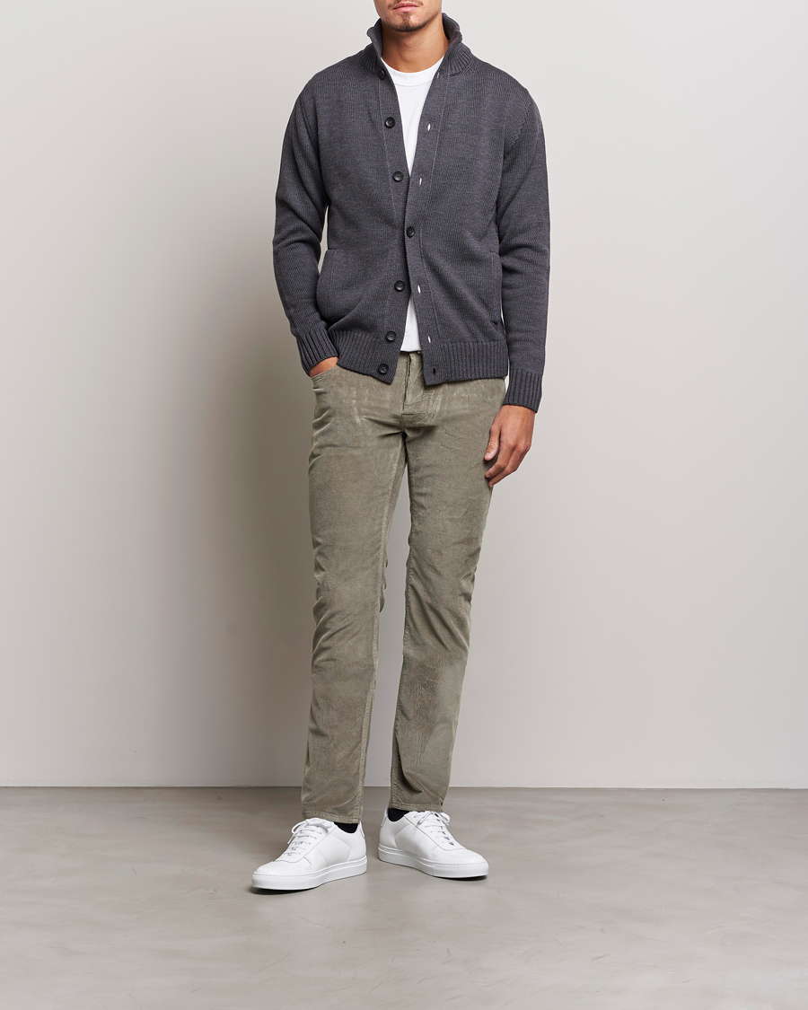 Homme | Pantalons | Jacob Cohën | Bard 5-Pocket Medium Corduroy Trousers Taupe