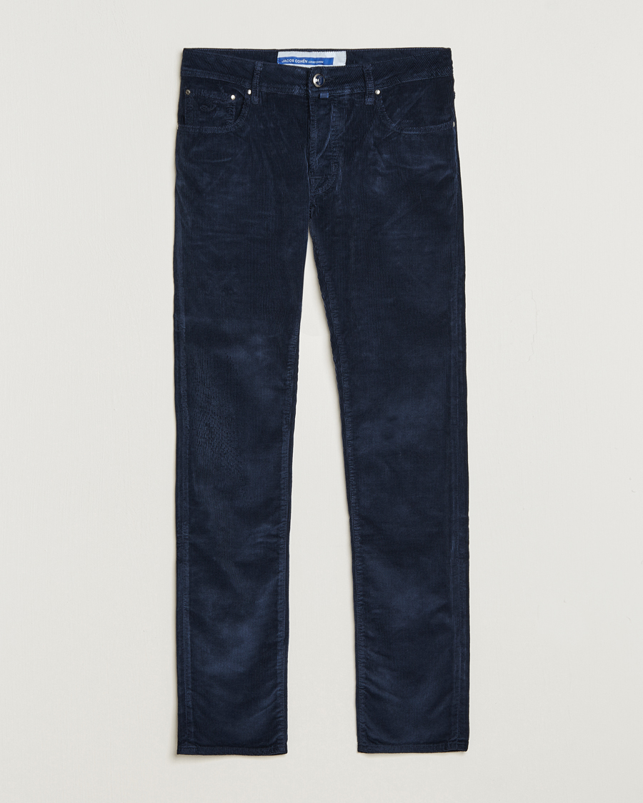 Homme | Pantalons | Jacob Cohën | Bard 5-Pocket Medium Corduroy Trousers Navy