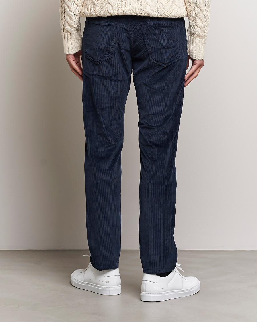 Homme | Pantalons | Jacob Cohën | Bard 5-Pocket Medium Corduroy Trousers Navy