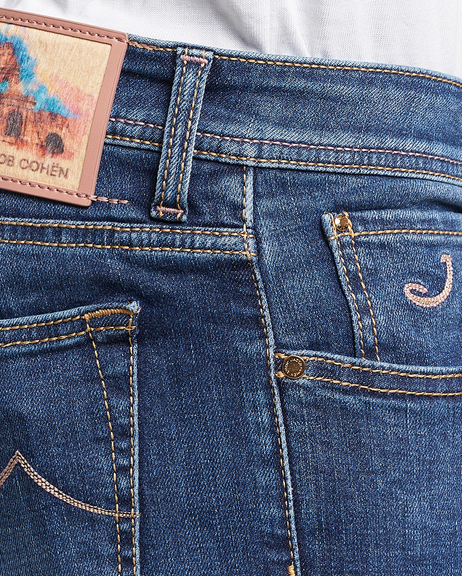Homme | Jeans | Jacob Cohën | Bard Rome Slim Fit Stretch Jeans Mid Blue