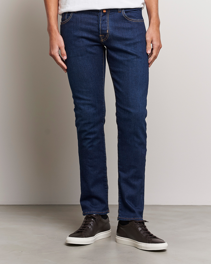 Homme | Jeans | Jacob Cohën | Nick Slim Fit Stretch Jeans Mid Blue