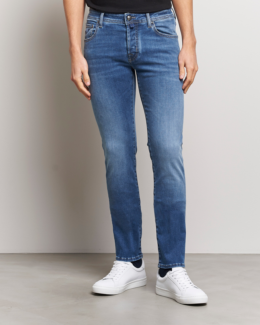 Homme | Jeans | Jacob Cohën | Nick Slim Fit Stretch Jeans Light Blue
