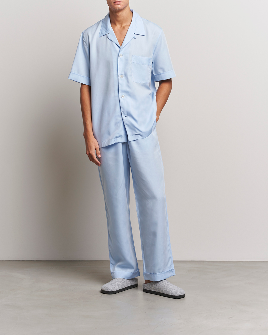 Homme | Peignoirs Et Pyjamas | CDLP | Short Sleeve Pyjama Shirt Sky Blue