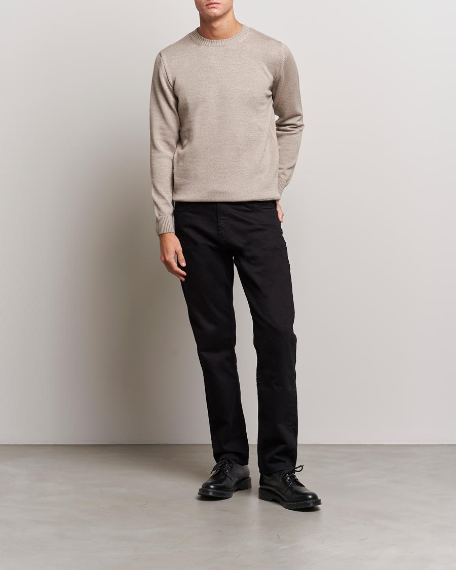 Homme | Pulls Et Tricots | Stenströms | Chunky Merino Crew Neck Beige