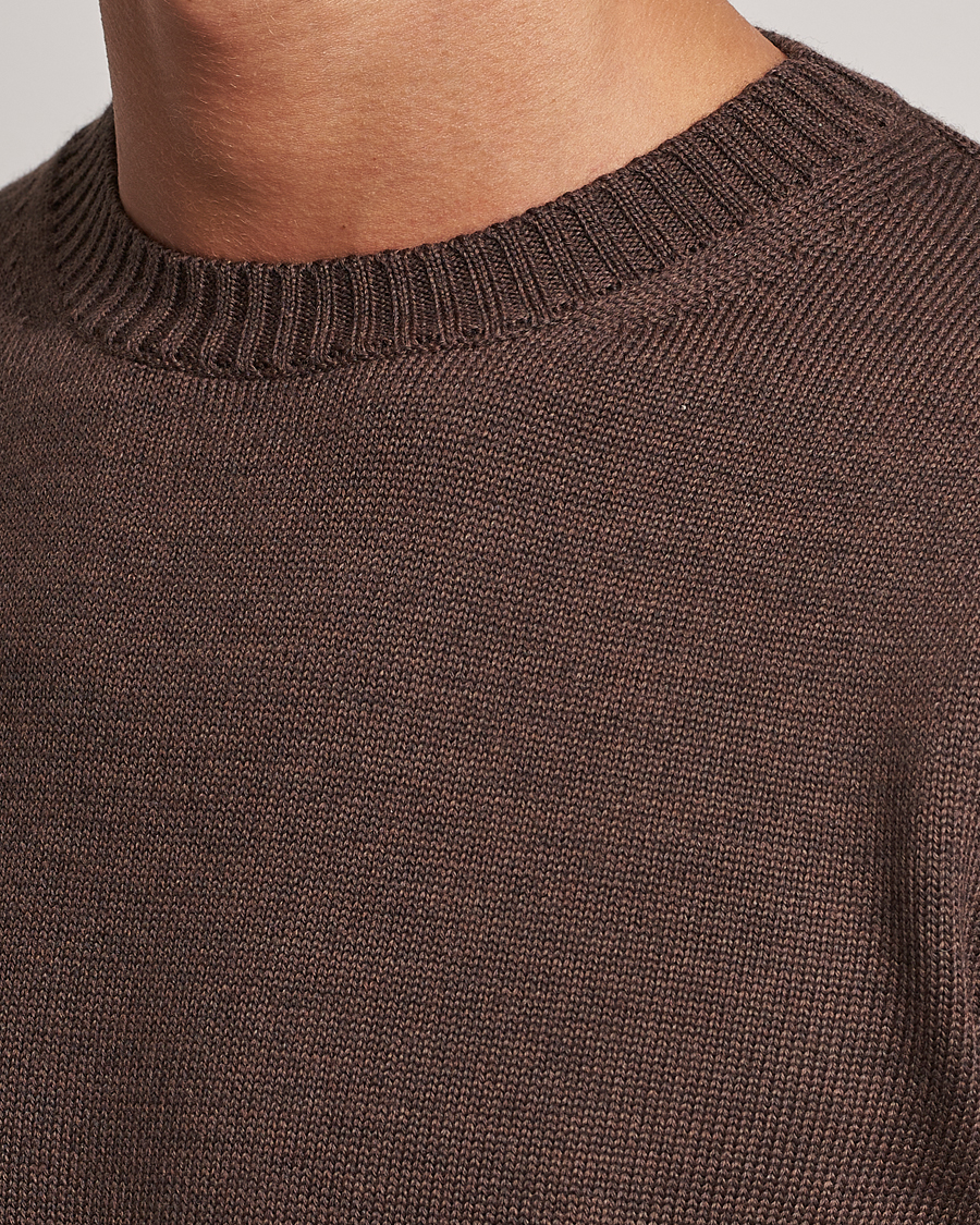 Homme | Pulls Et Tricots | Stenströms | Chunky Merino Crew Neck Brown