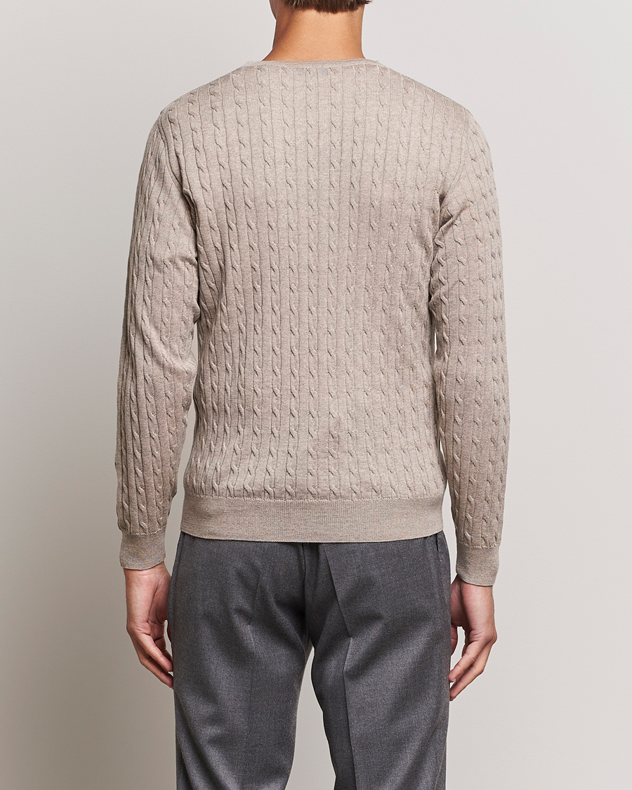 Homme | Pulls Et Tricots | Stenströms | Merino Cable Crew Neck Beige