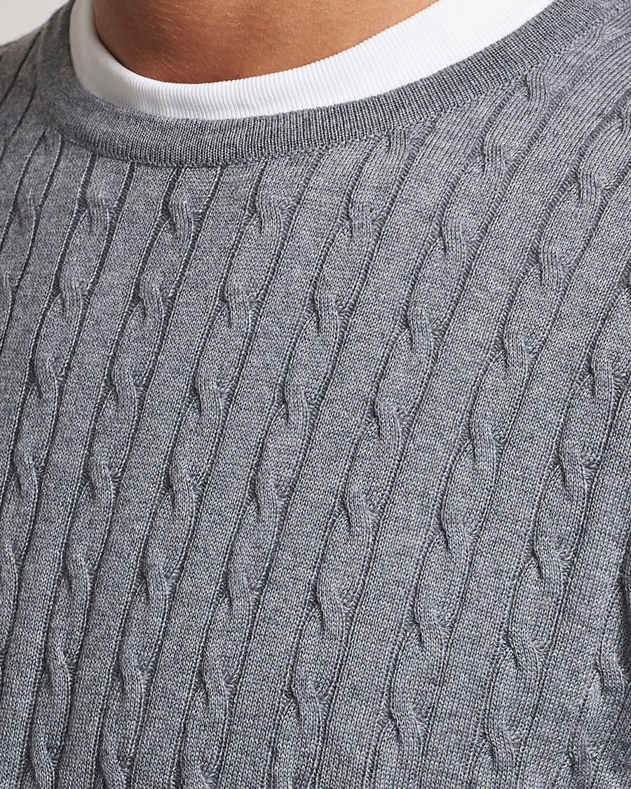 Homme | Pulls Et Tricots | Stenströms | Merino Cable Crew Neck Grey