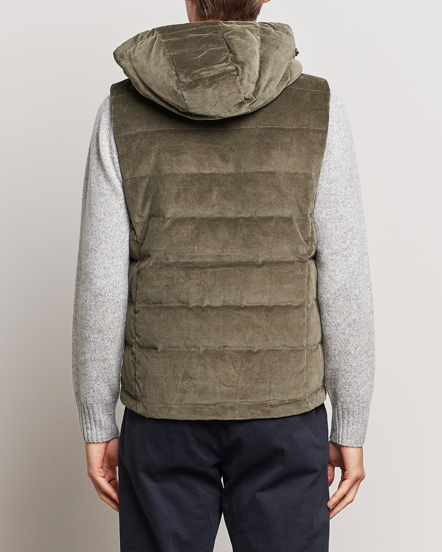 Homme | Manteaux Et Vestes | Stenströms | Hooded Corduroy Vest Brown